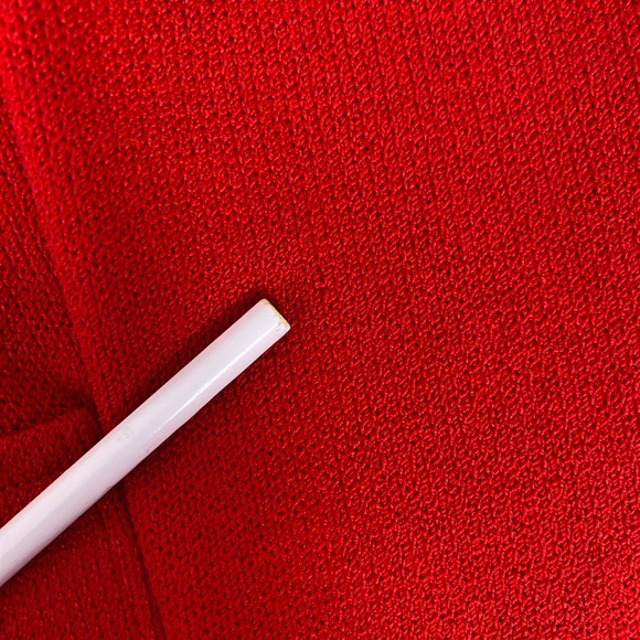 St John Collection Santana Knit Skirt Suit Set Women's Size 6 Red Gold Buttons * - Picture 8 of 16